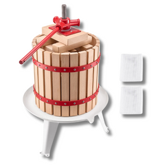 12L Manual Fruit & Wine Press - Wood Basket-Off Grid Living Supplies Australia