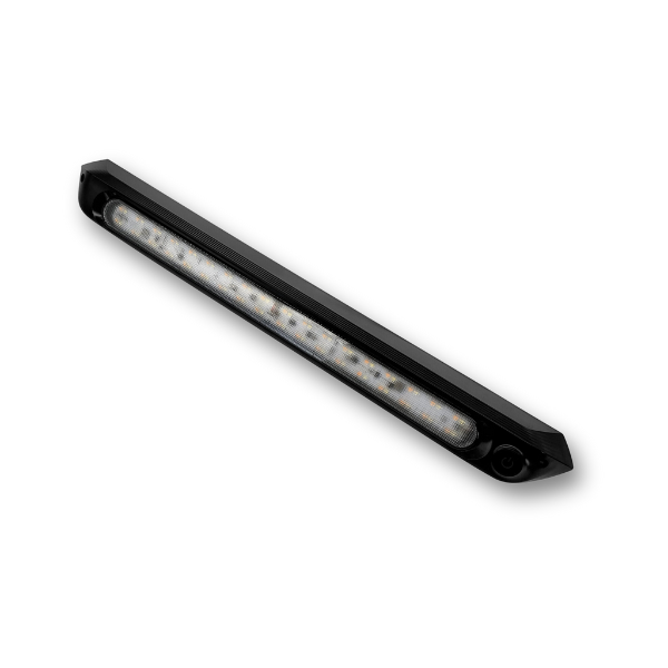 12V 500mm Dual LED Awning Light + Switch Black IP67-Off Grid Living Supplies Australia