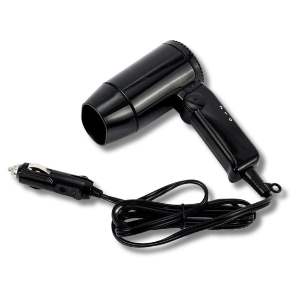 12V Hair Dryer Black For Caravan & RVs-Off Grid Living Supplies Australia