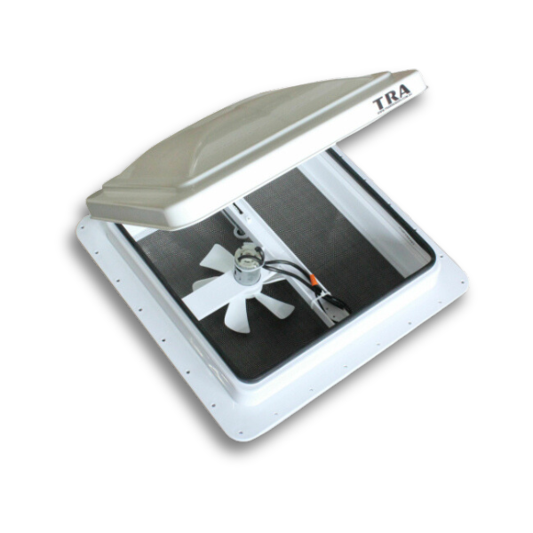 12V White Lid Manual Caravan / RV Roof Vent Hatch-Off Grid Living Supplies Australia
