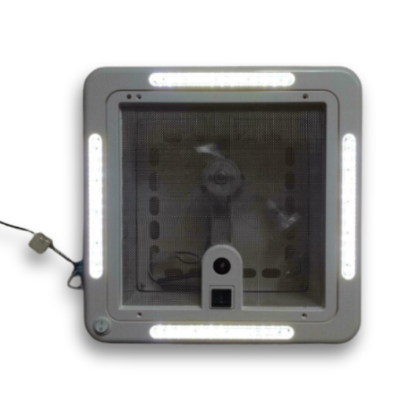 12V White Lid Roof Vent with LED Lights-Off Grid Living Supplies Australia