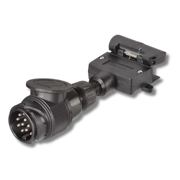 13 Pin Euro Round Socket to 7 Pin Flat Plug on Trailer-Off Grid Living Supplies Australia