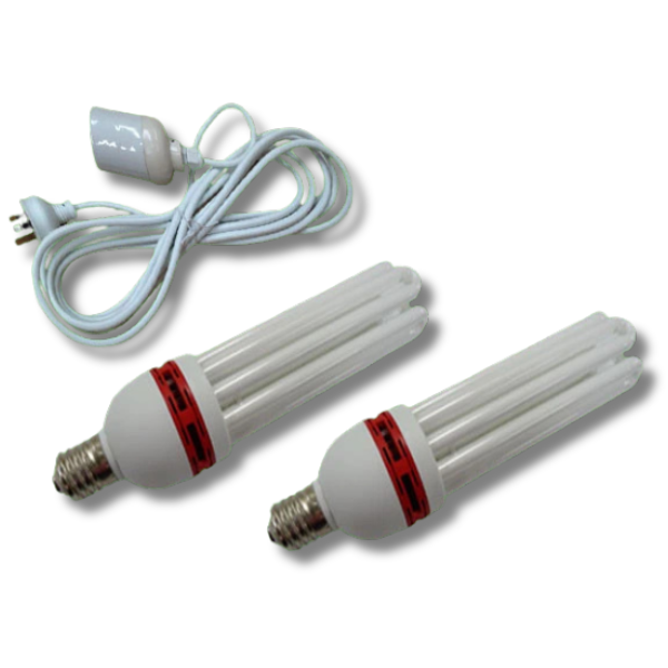 130W CFL Grow Light 6400K + 2700K with Lamp Holder Kit-Off Grid Living Supplies