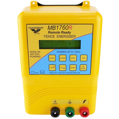 135km MB1760R Mains & Battery Electric Fence Energiser for Wood Posts with 25 Screws - Thunderbird-Off Grid Living Supplies Australia