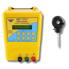 135km MB1760R Mains & Battery Electric Fence Energiser for Wood Posts with 25 Screws - Thunderbird-Off Grid Living Supplies Australia