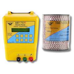 135km MB1760R Mains & Battery Electric Fence Energiser with 400m Thundercord - Thunderbird-Off Grid Living Supplies Australia