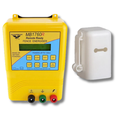 135km MB1760R Mains & Battery Electric Fence Energiser with Steel Post Caps - Thunderbird-Off Grid Living Supplies Australia