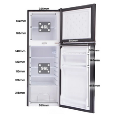 142L Upright Portable Fridge & Freezer 12V / 24V for Caravans / RV's / Motorhomes / Camping - Black