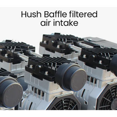 150L 4.5HP Ultra-Silent Oil-Free Electric Air Compressor with Quad Motor & Twin Nitto Outlets - 15A Plug