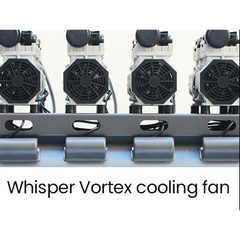 150L 4.5HP Ultra-Silent Oil-Free Electric Air Compressor with Quad Motor & Twin Nitto Outlets - 15A Plug