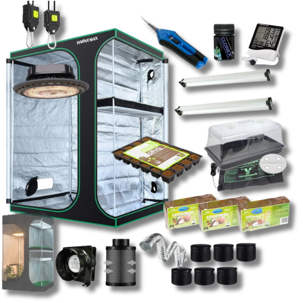 150x120x200cm 2 Chamber Grow Tent with Fan Filter and 3 LED Lights - Harvemax-Off Grid Living Supplies