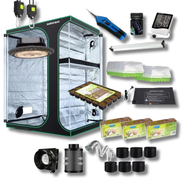 150x120x200cm Two Room Grow Tent with LED and Fan Setup - Harvemax-Off Grid Living Supplies