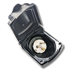 15Amp External Power Inlet Black For Caravan & RVs-Off Grid Living Supplies Australia