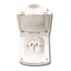 15Amp External Power Inlet White For Caravan & RVs-Off Grid Living Supplies Australia