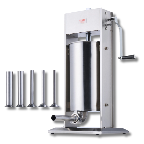 15L Manual Vertical Sausage Stuffer - 304 Stainless Steel-Off Grid Living Supplies Australia