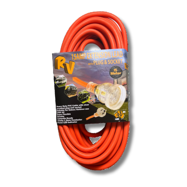 15M 15Amp Extension Lead-Off Grid Living Supplies Australia
