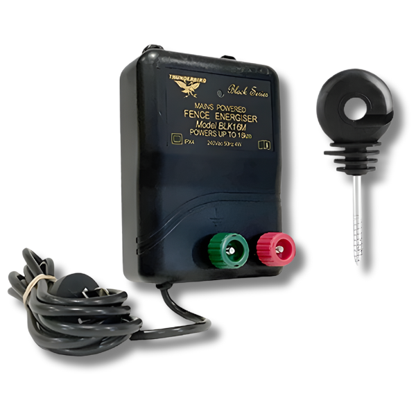 15km M120 Mains Electric Fence Energiser for Wood Posts with Insulators - Thunderbird-Off Grid Living Supplies Australia