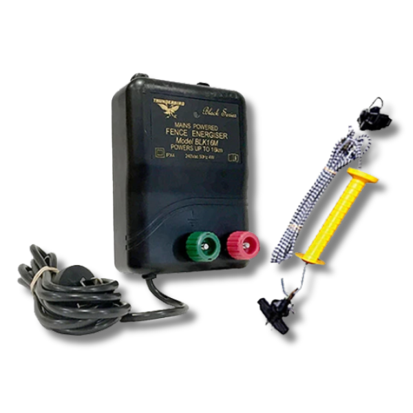 15km M120 Mains Powered Electric Fence Energiser with 7m Bungee Gate - Thunderbird-Off Grid Living Supplies Australia