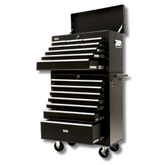 16 Drawer Tool Chest with Toolbox Garage Organiser Set - Black-Off Grid Living Supplies Australia