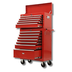 16 Drawer Tool Chest with Toolbox Garage Organiser Set - Red-Off Grid Living Supplies Australia
