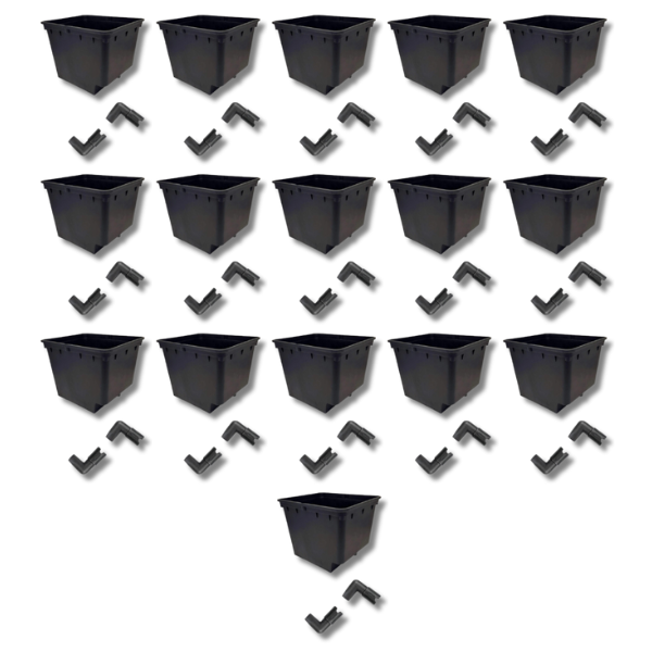 16 Pack Bato Dutch Bucket 11L Indoor Farm Vegetable Pot Kits-Off Grid Living Supplies