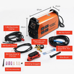 160 Amp AC DC TIG MMA Arc Stick Inverter Welder for Aluminium & Copper with 15A Plug