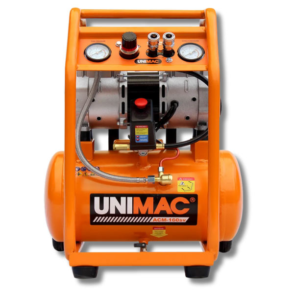 16L 116PSI Silent Oil-Free Portable Electric Air Compressor with Wheels, Handle & Twin Nitto Outlets-Off Grid Living Supplies Australia