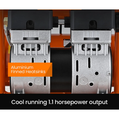 16L Twin Tank 116PSI Silent Oil-Free Portable Electric Air Compressor