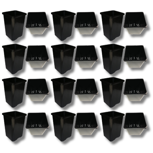 18L Hydroponic Square Flower Bucket Pot 290mm with Water System Hole-Off Grid Living Supplies