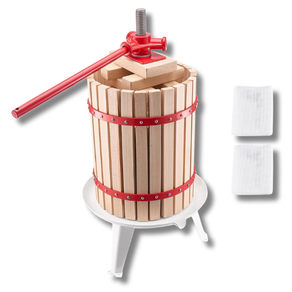 18L Manual Fruit & Wine Press - Wood Basket-Off Grid Living Supplies Australia