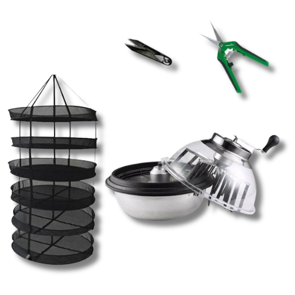 19 Inch Clear Stainless Plant Bud Manual Trimmer and 90 cm 6-Tier Dry Net-Off Grid Living Supplies