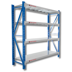 1.0m Wide Long Span Steel Storage Rack Shelving - 1 Bay 400kg Capacity-Off Grid Living Supplies Australia