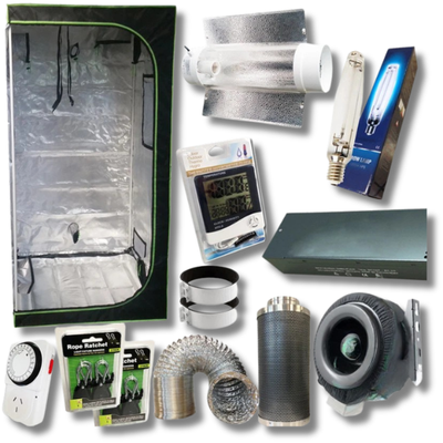 1.2m Grow Tent 1000W HPS MH Grow Light Duct Fan Carbon Filter Ventilation Combo-Off Grid Living Supplies