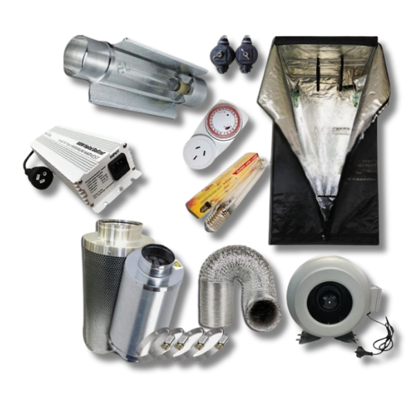 1.2m Grow Tent 600W HPS Digital Cool Tube Lighting Silencer Combo-Off Grid Living Supplies