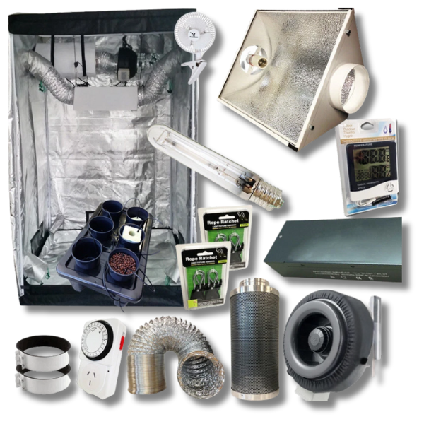 1.2m Grow Tent 600W HPS Grow Light 6 Pot Dripping System Combo-Off Grid Living Supplies