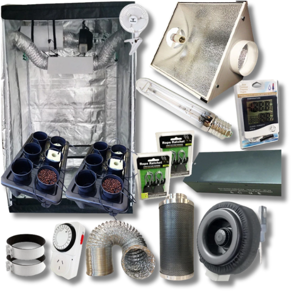1.2m Grow Tent 600W HPS Grow Light with 2x 6 Pot Dripping System Combo-Off Grid Living Supplies