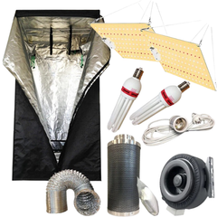 1.2m Grow Tent with 2x CFL Lamps, 2x LED Panels and Ventilation-Off Grid Living Supplies