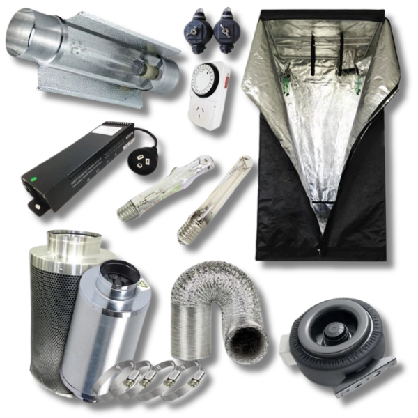 1.2m Grow Tent with 600W HPS MH Digital Cooltube Light and Silencer Combo-Off Grid Living Supplies