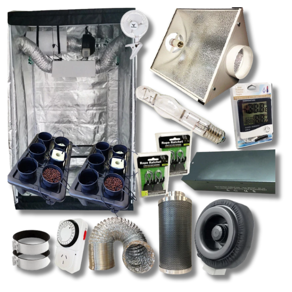 1.2m Grow Tent with 600W MH Light and 12 Pot Dripping System Ventilation-Off Grid Living Supplies