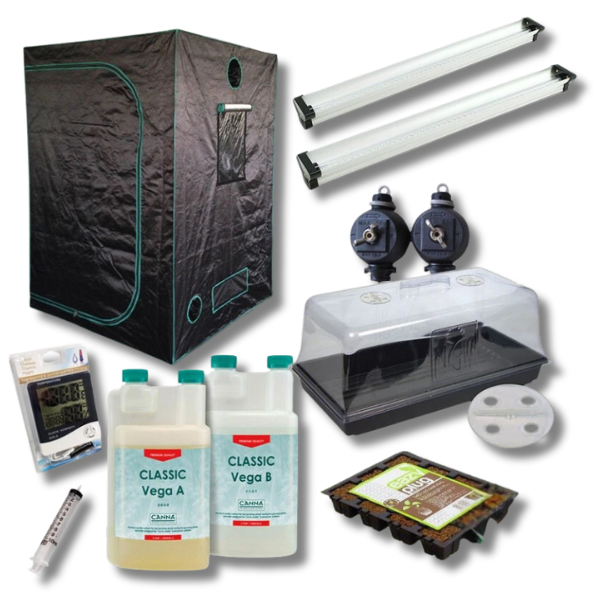 1.2x1.2x2m Grow Tent with LED Light, Fan and Canna Classic Grow Dome Kit-Off Grid Living Supplies