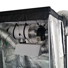 1.4m Grow Tent with 600W HPS Light, 6 Inch Ventilation and 290mm Square Bucket Combo-Off Grid Living Supplies