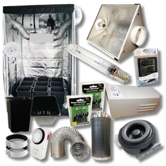 1.4m Grow Tent with 600W HPS Light, 6 Inch Ventilation and 290mm Square Bucket Combo-Off Grid Living Supplies