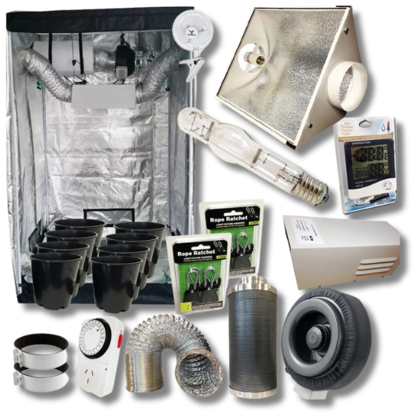 1.4m Grow Tent with 600W MH Light, 6 Inch Cool Vent and 150mm Pots Combo-Off Grid Living Supplies