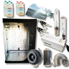 1.4x1.4m Grow Tent with 250W HPS / MH Lighting, Duct Fan and Nutrient Kit-Off Grid Living Supplies