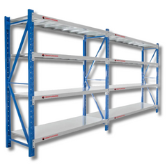 1.5m Wide Long Span Steel Shelving - 2 Bay 400kg Capacity-Off Grid Living Supplies Australia