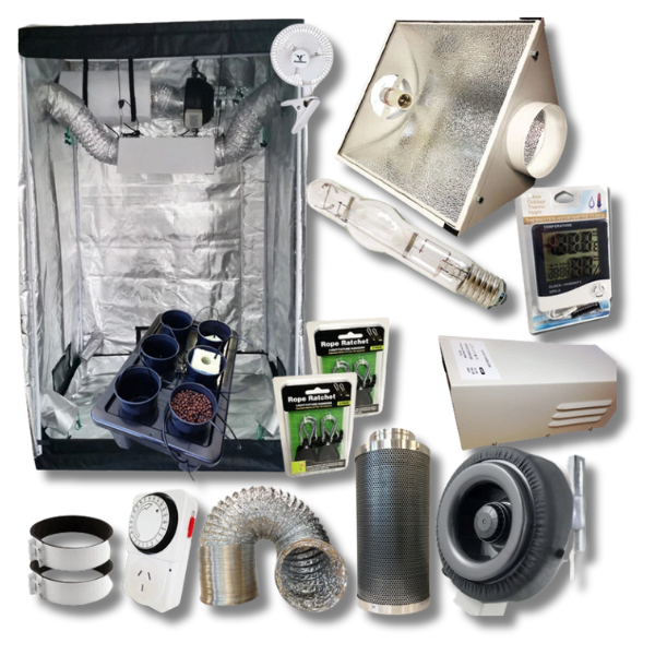 1m Grow Tent 600W MH Grow Light 6 Pot Dripping System Ventilation-Off Grid Living Supplies