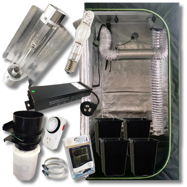 1m Grow Tent 600W MH Grow Light Ventilation with 290mm Pots-Off Grid Living Supplies