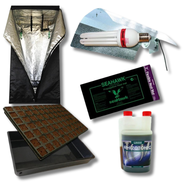1m Grow Tent Seeding and Propagation Tray Kit with 25000K CFL Reflector and Heat Mat-Off Grid Living Supplies