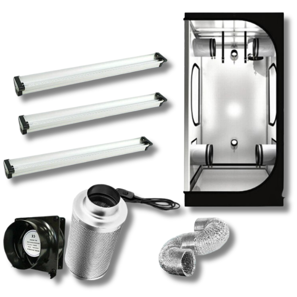 1x1x1.8m Grow Tent with 3x3ft LED Bar 108W and 6 Inch Ventilation Kit-Off Grid Living Supplies