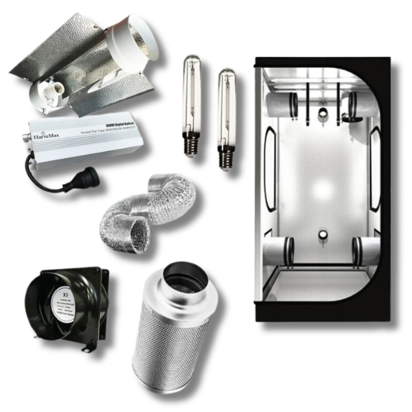 1x1x2m Grow Tent with 600W Ballast, Reflector, HPS MH Lights and 6 Inch Vent Kit-Off Grid Living Supplies